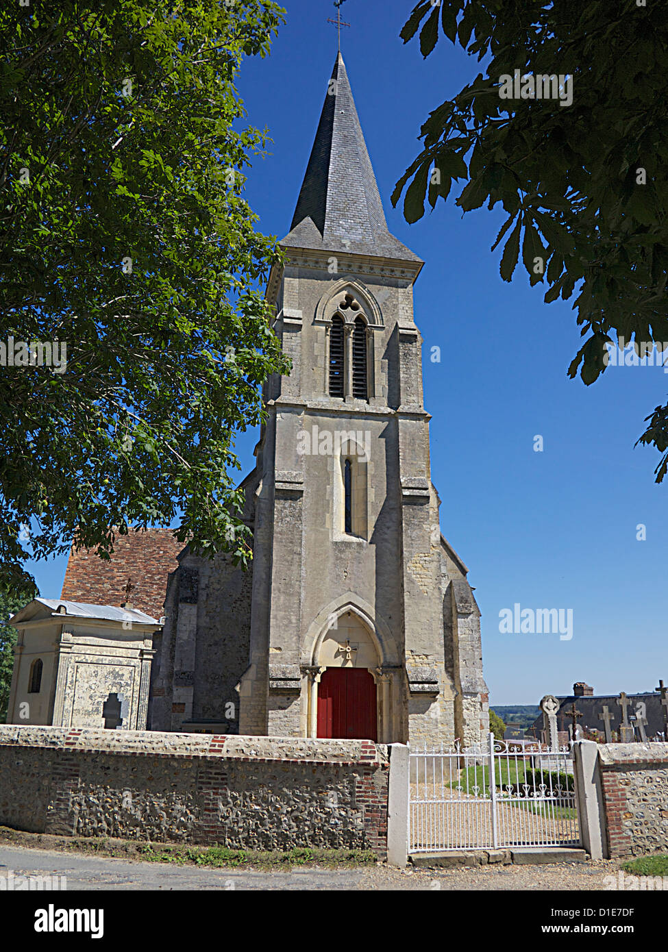 La chiesa del XIII secolo, Pierrefitte En Auge, Calvados, Normandia, Francia, Europa Foto Stock