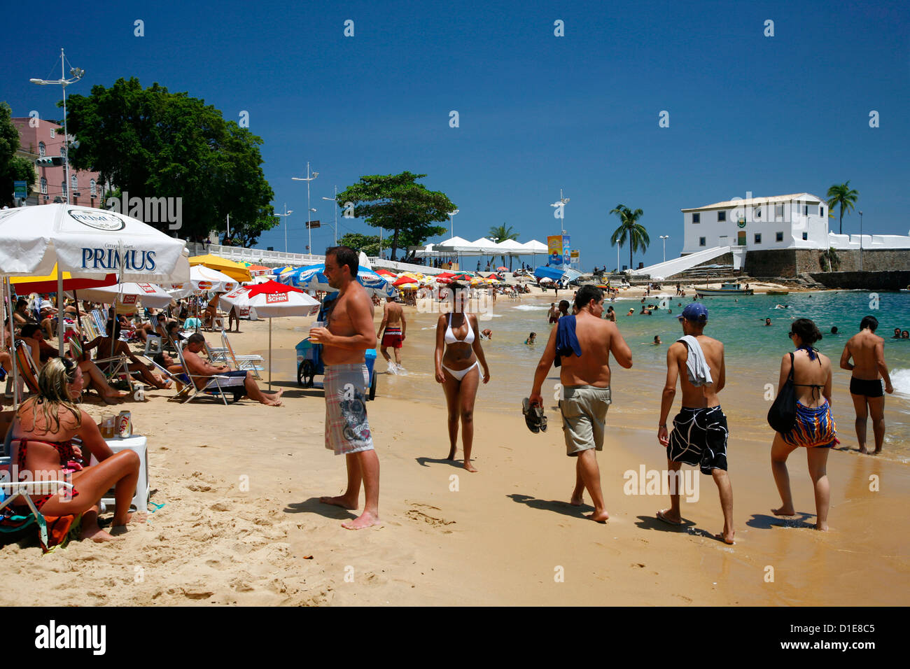 Porto da Barra beach, Salvador, Bahia, Brasile, Sud America Foto Stock