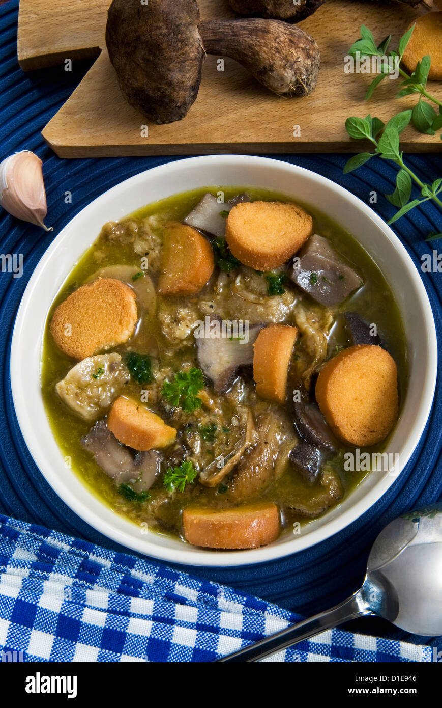 Zuppa di funghi (Boletus edulis), Italia, Europa Foto Stock