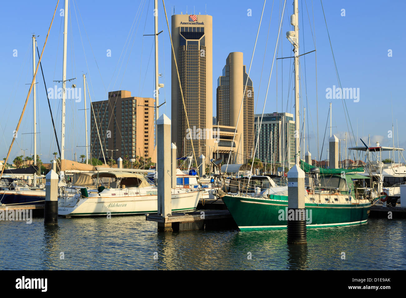 Waterfront skyline nel Corpus Christi, Texas, Stati Uniti d'America, America del Nord Foto Stock