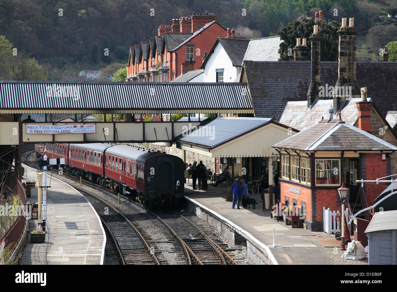 Llangollen Railway, Stazione, Llangollen, Dee Valley, Denbighshire, il Galles del Nord, Wales, Regno Unito, Europa Foto Stock