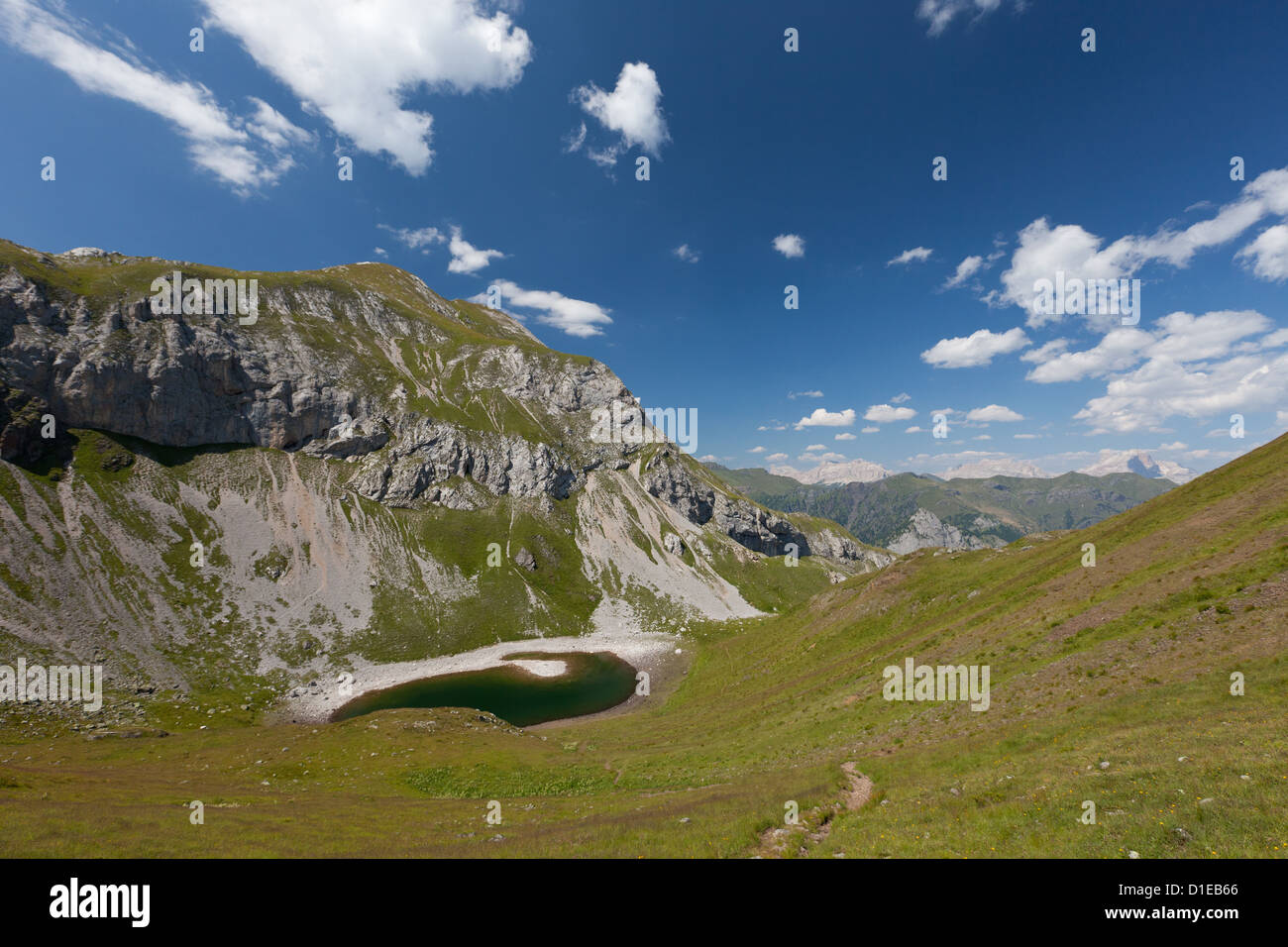 Trekking sull'alta via 2 delle Dolomiti, Provincia Autonoma di Bolzano, Trentino-Alto Adige, Italia, Europa Foto Stock