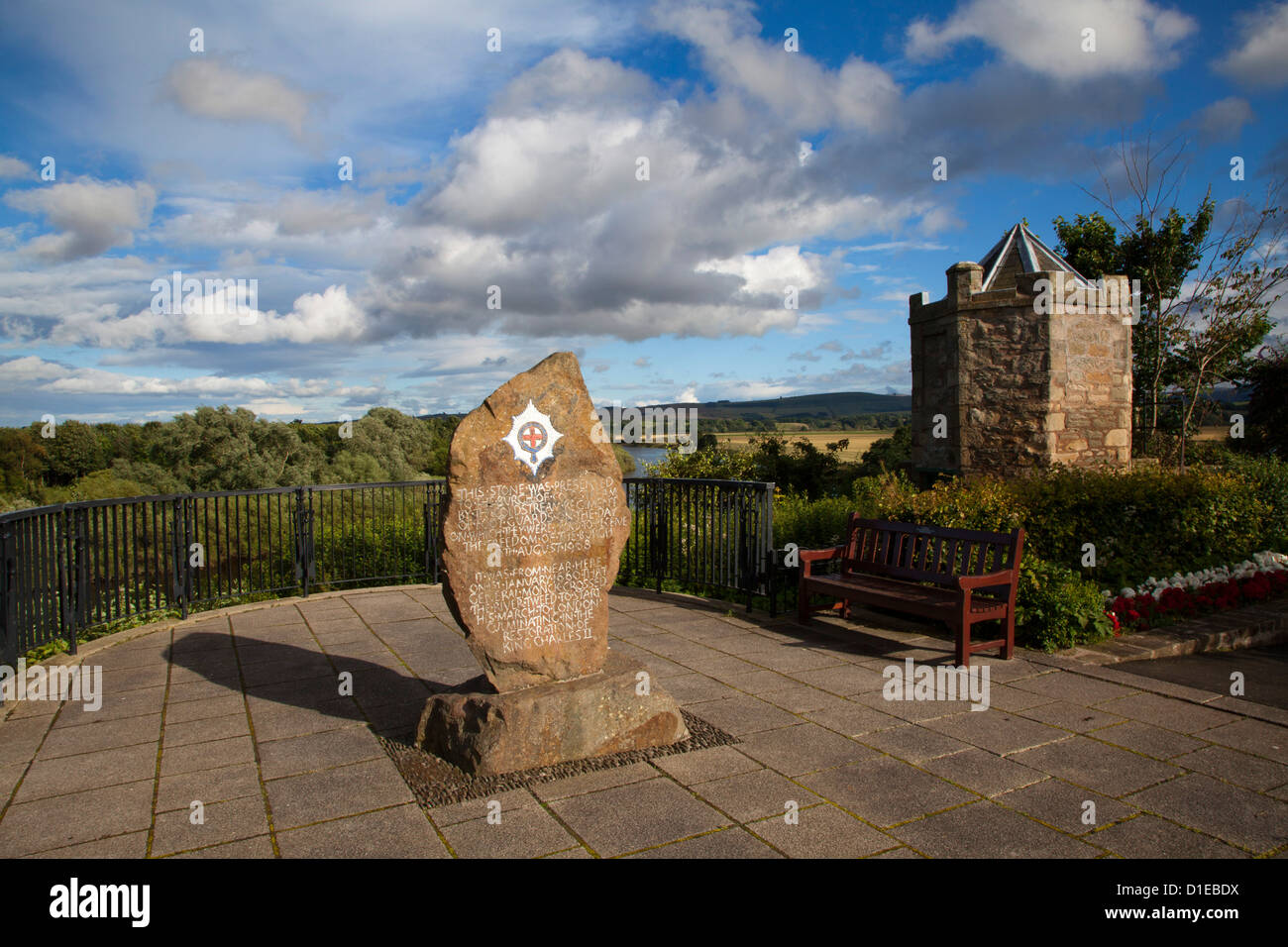 Coldstream Guards un monumento nel parco di Henderson, Coldstream, Scottish Borders, Scotland, Regno Unito, Europa Foto Stock