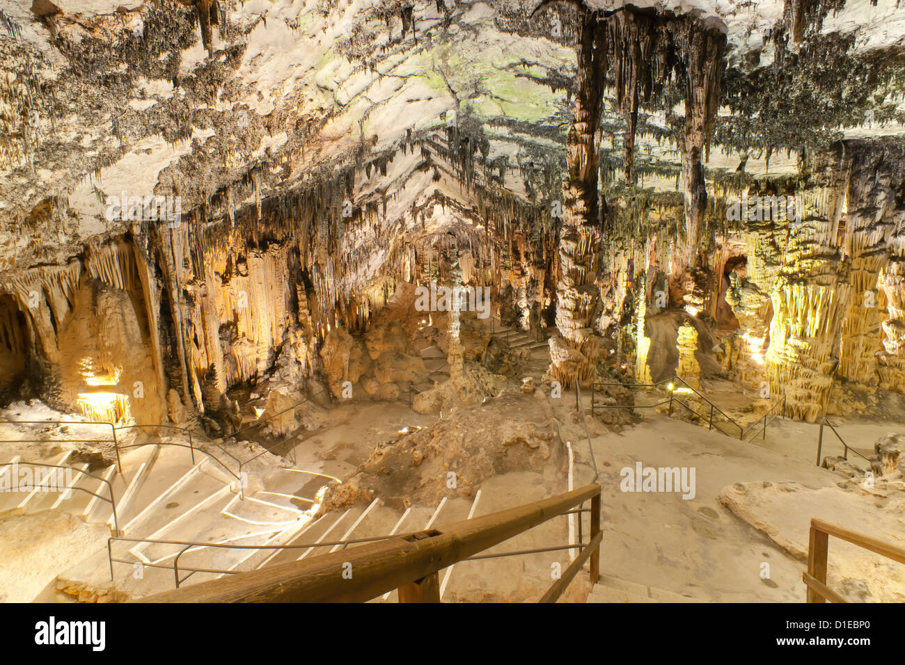 All'interno delle grotte d'Arta, Llevant, Maiorca, isole Baleari, Spagna, Europa Foto Stock