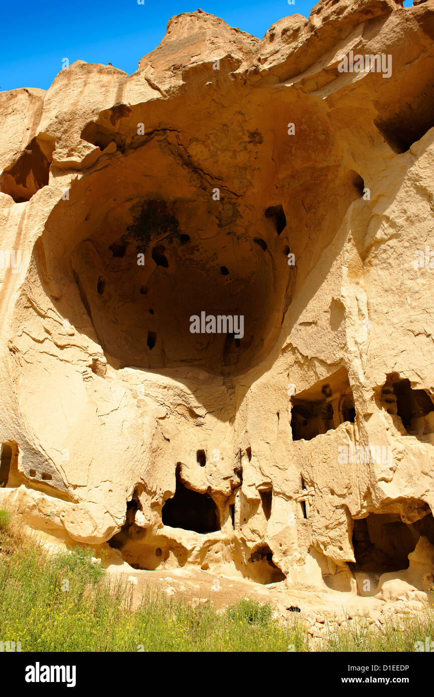 Primi monasteri cristiani di Zelve, Cappadocia Turchia Foto Stock