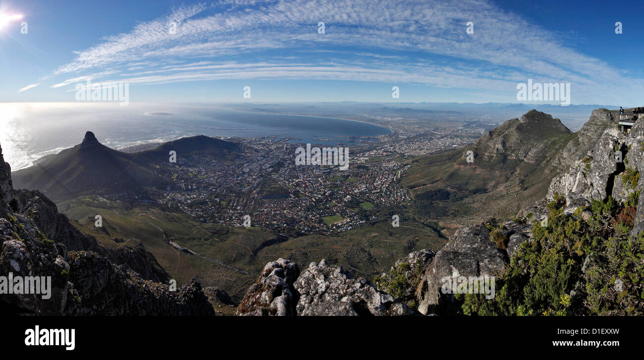 Table Mountain vista superiore a Cape Town, Sud Africa Foto Stock