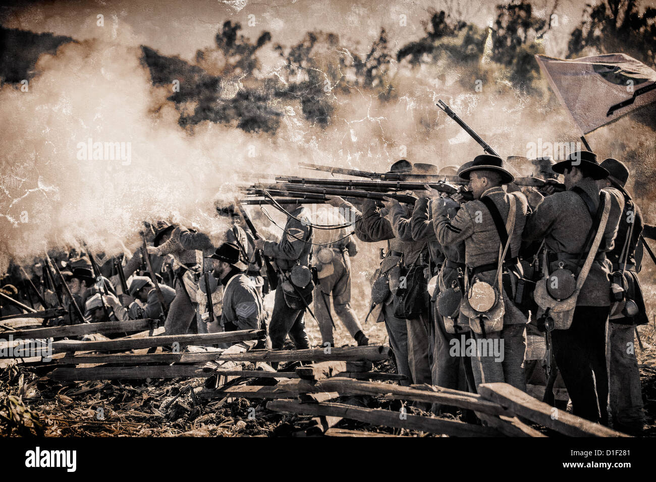 La guerra civile americana rievocazione storica. Foto Stock