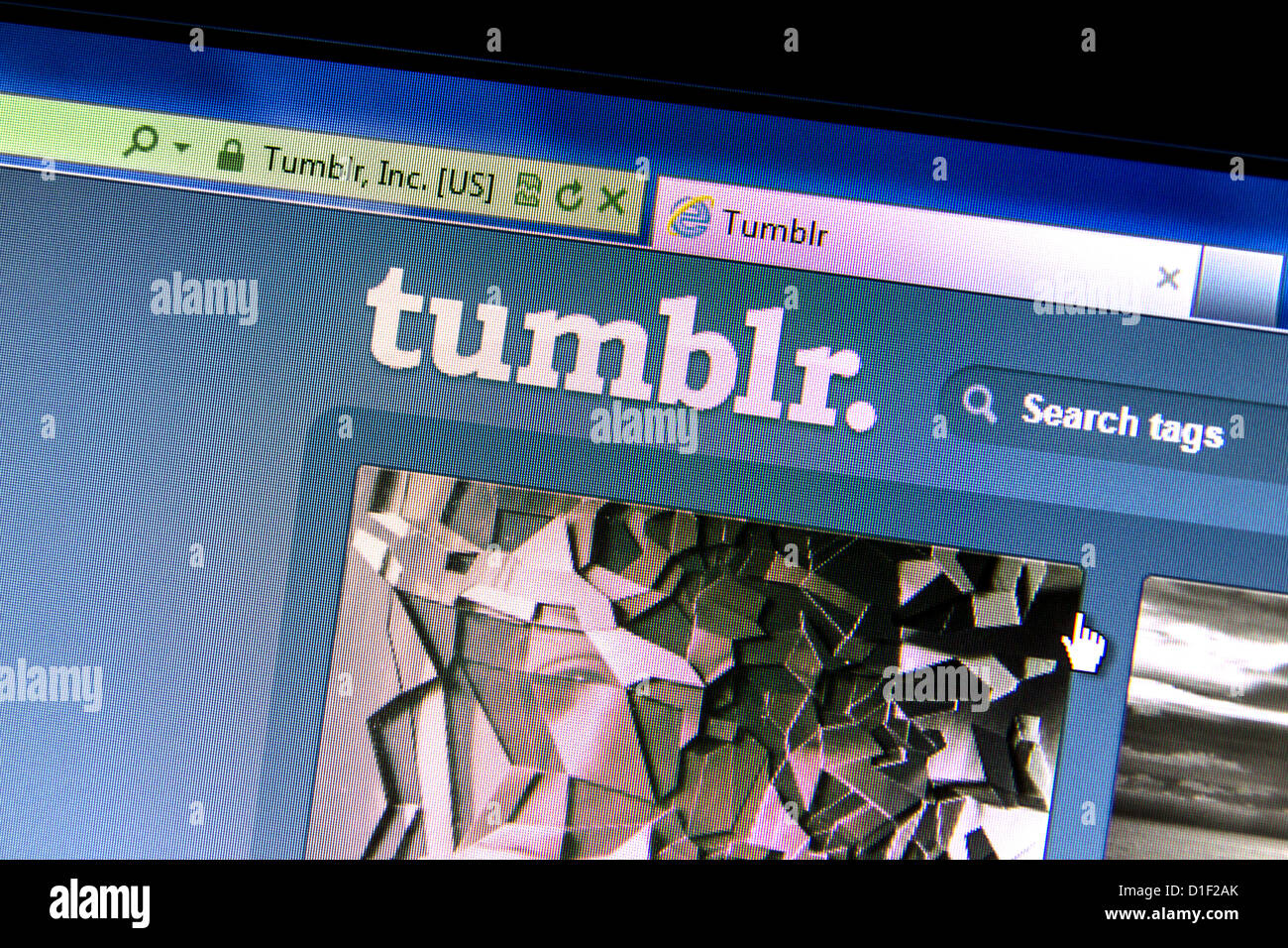 Sito web di tumblr visualizzata sullo schermo di un computer Foto Stock