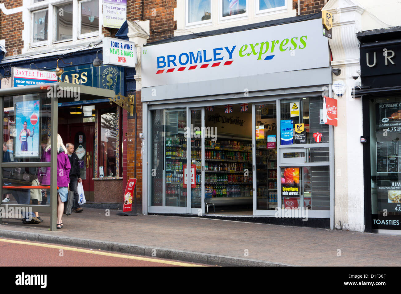 Bromley express shop nel sud di Londra. Foto Stock