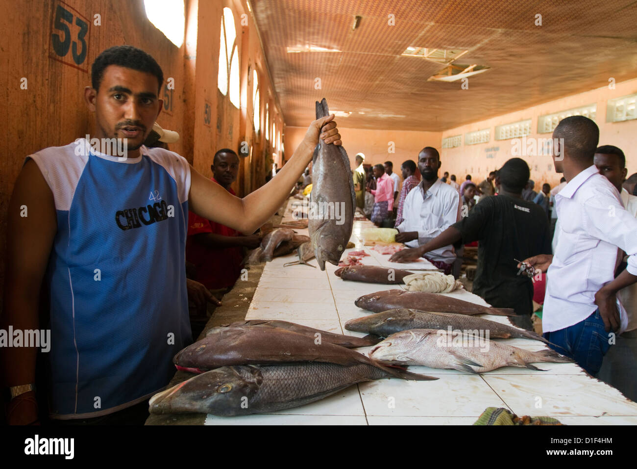 Mogadiscio mercato del pesce in Somalia Foto Stock