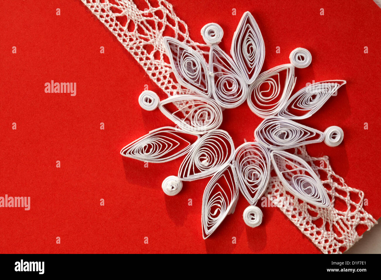 Immagini Quilling Natale.Dettaglio Di Carta Quilling Su Artigianale Scheda Di Natale Foto Stock Alamy