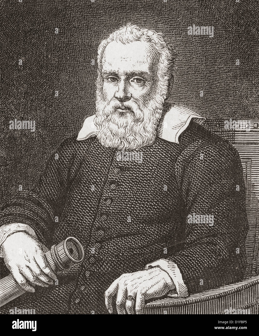 Galileo Galilei, 1564 -1642. Fisico italiano, matematico, astronomo e filosofo. Foto Stock