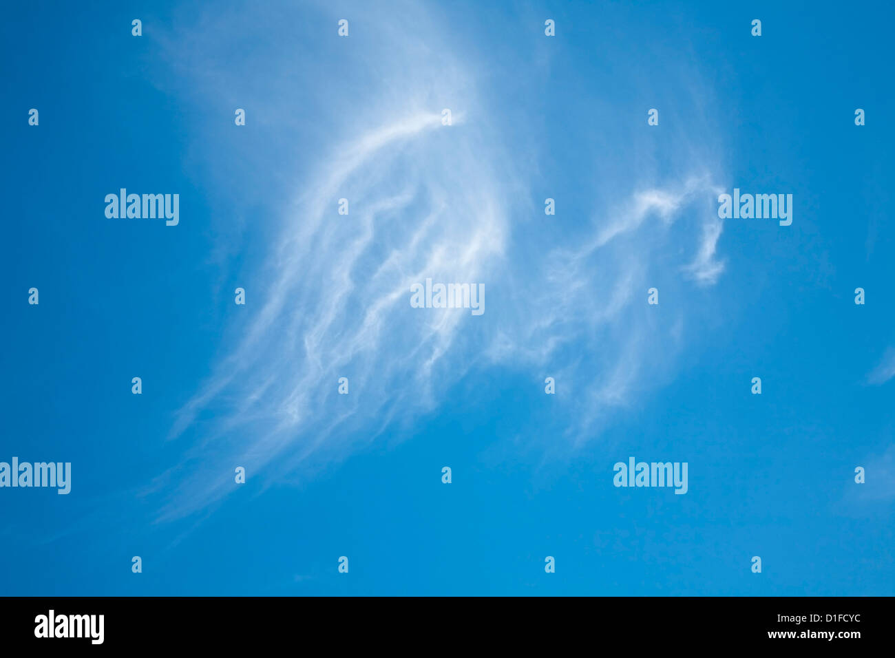 Le ali di angelo sul cielo blu Foto Stock