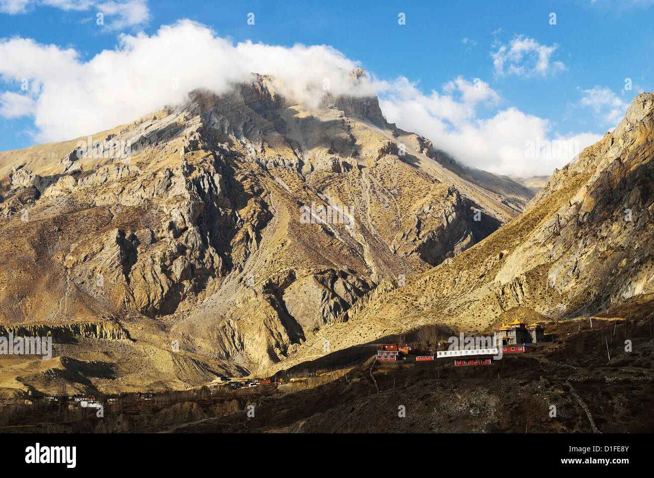 Valle di Muktinath, Annapurna Area di Conservazione, Mustang distretto, Dhawalagiri, Regione Occidentale (Pashchimanchal), Nepal Foto Stock