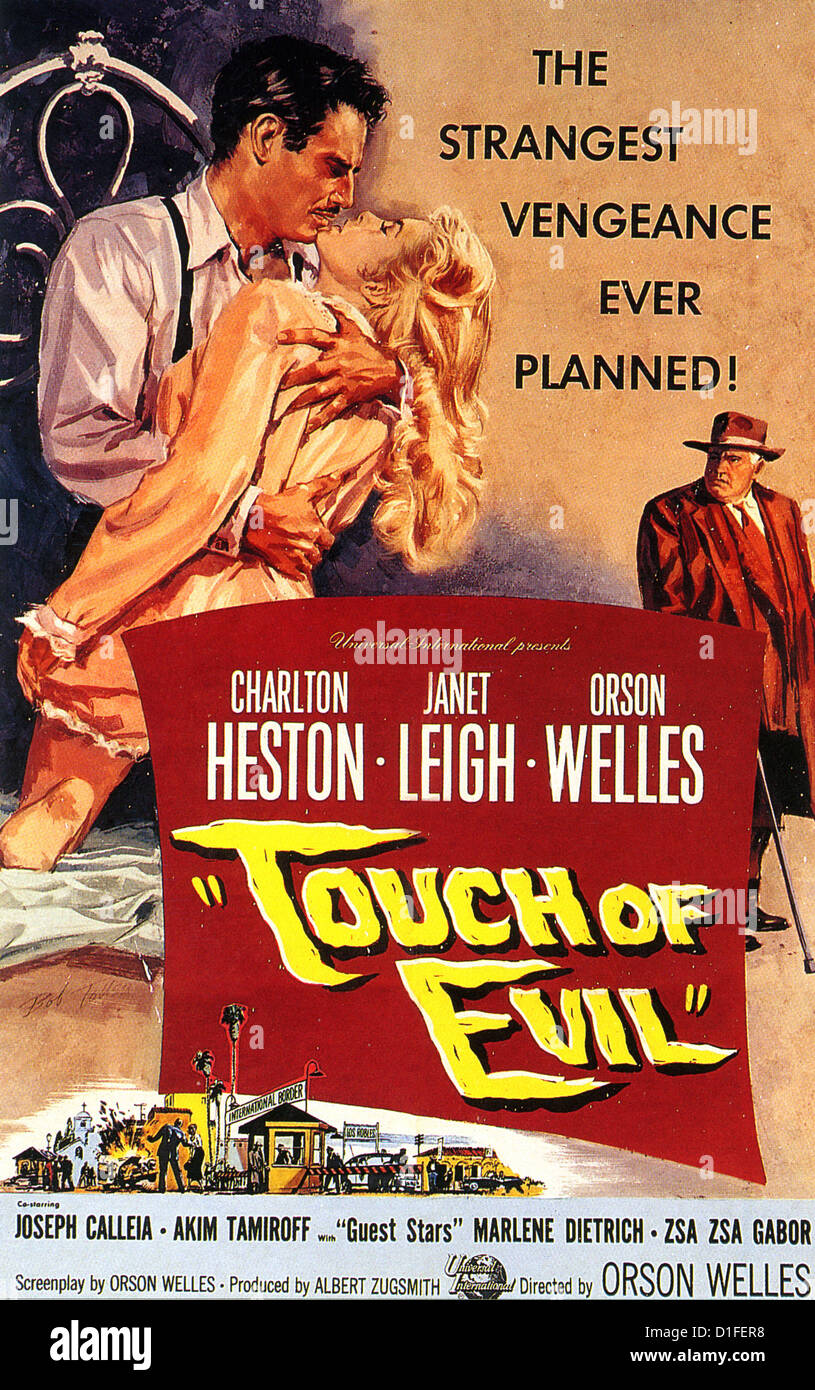 Toccare DEL MALE Poster per 1958 Universal-International film con Charlton Heston, Janet Leigh e Orson Welles Foto Stock