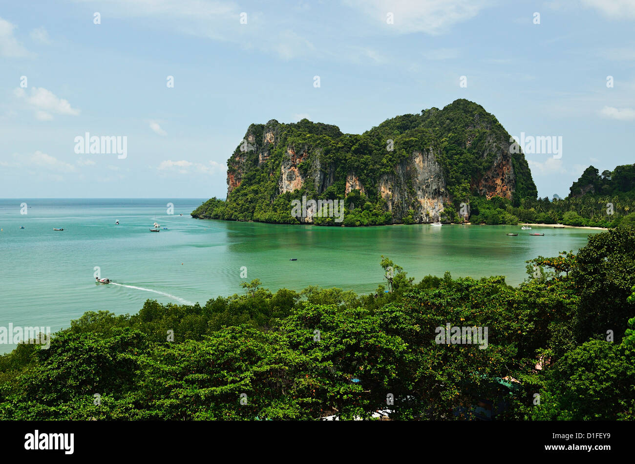 Railay East Bay, Rai Leh (Railay), la costa delle Andamane, Provincia di Krabi, Thailandia, Sud-est asiatico, in Asia Foto Stock