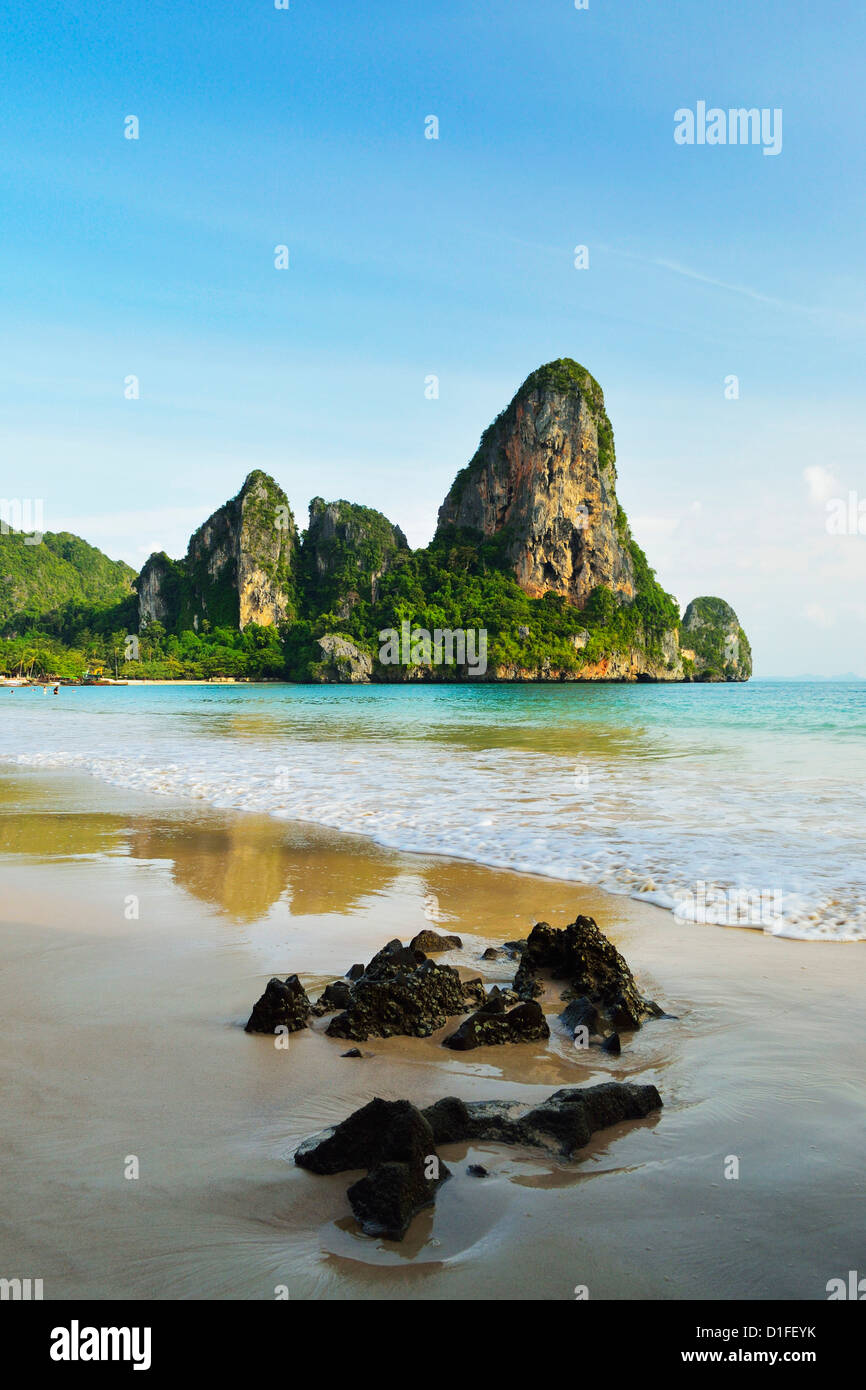 Rai Leh West Beach, Rai Leh (Railay), la costa delle Andamane, Provincia di Krabi, Thailandia, Sud-est asiatico, in Asia Foto Stock