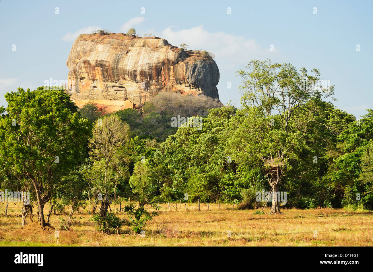 Sigiriya (Lion Rock), il Sito Patrimonio Mondiale dell'UNESCO, Sri Lanka, Asia Foto Stock