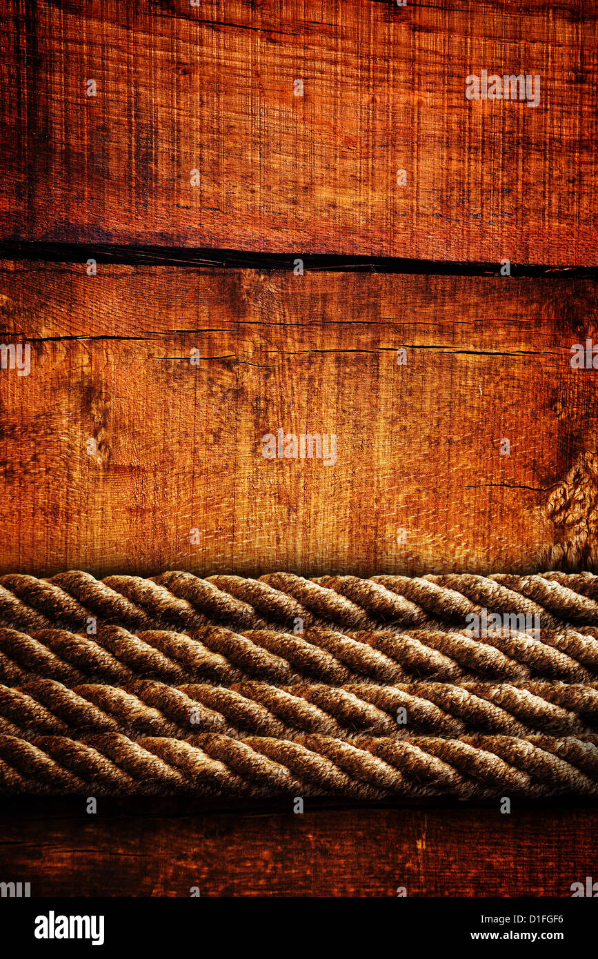 Bellissimo legno marrone texture con funi pesanti, immagine può essere utilizzato come sfondo per il vostro design. Foto Stock