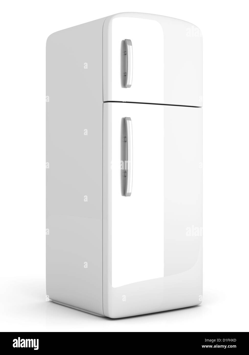 Un classico frigo. 3D reso illustrazione. Isolato su bianco. Foto Stock