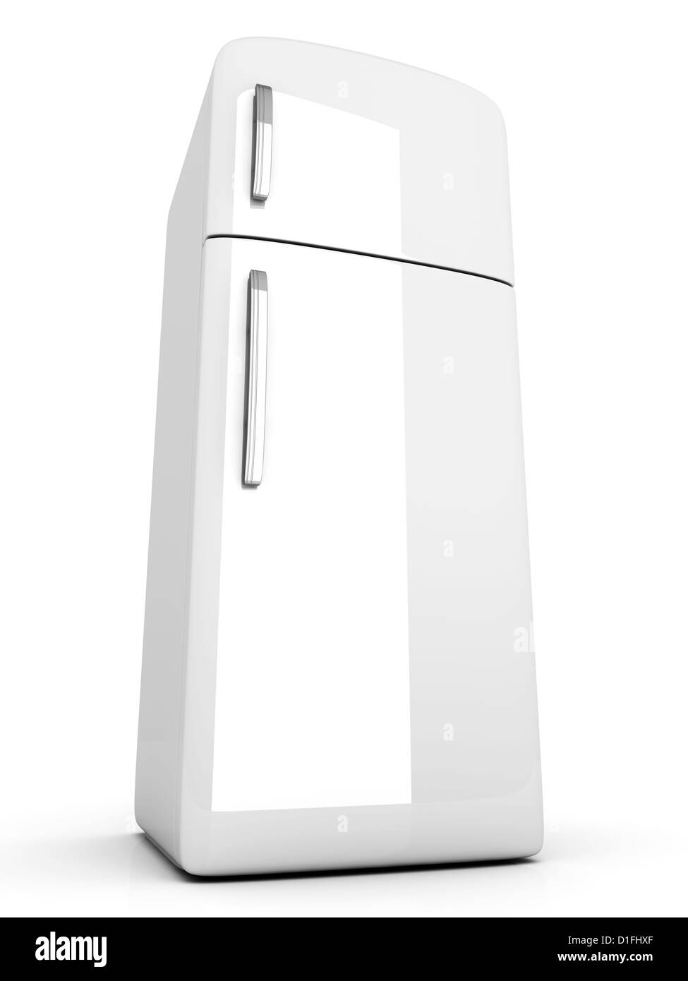 Un classico frigo. 3D reso illustrazione. Isolato su bianco. Foto Stock
