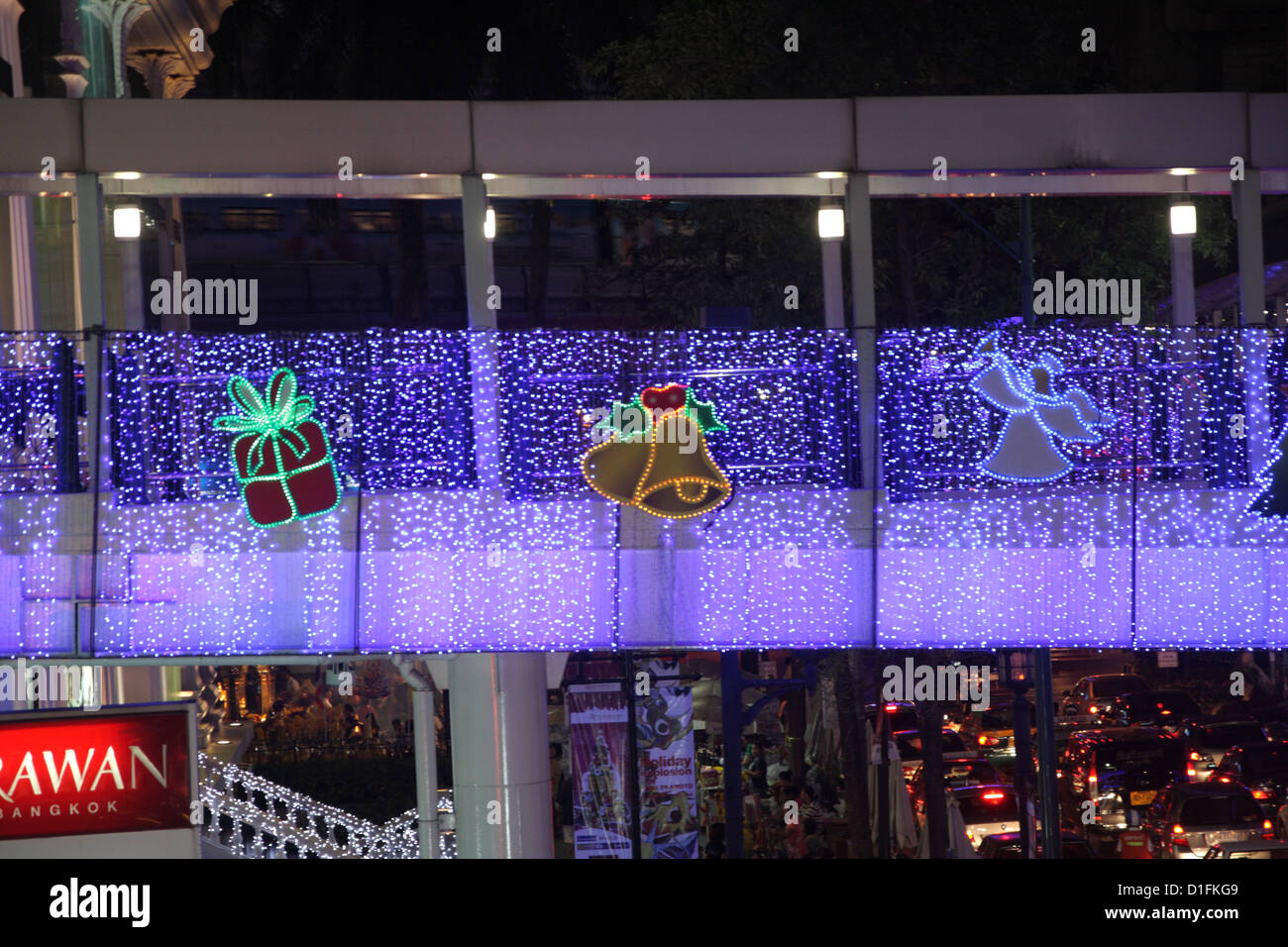 Natale Capodanno 2013 Display illuminazione a Bangkok Foto Stock