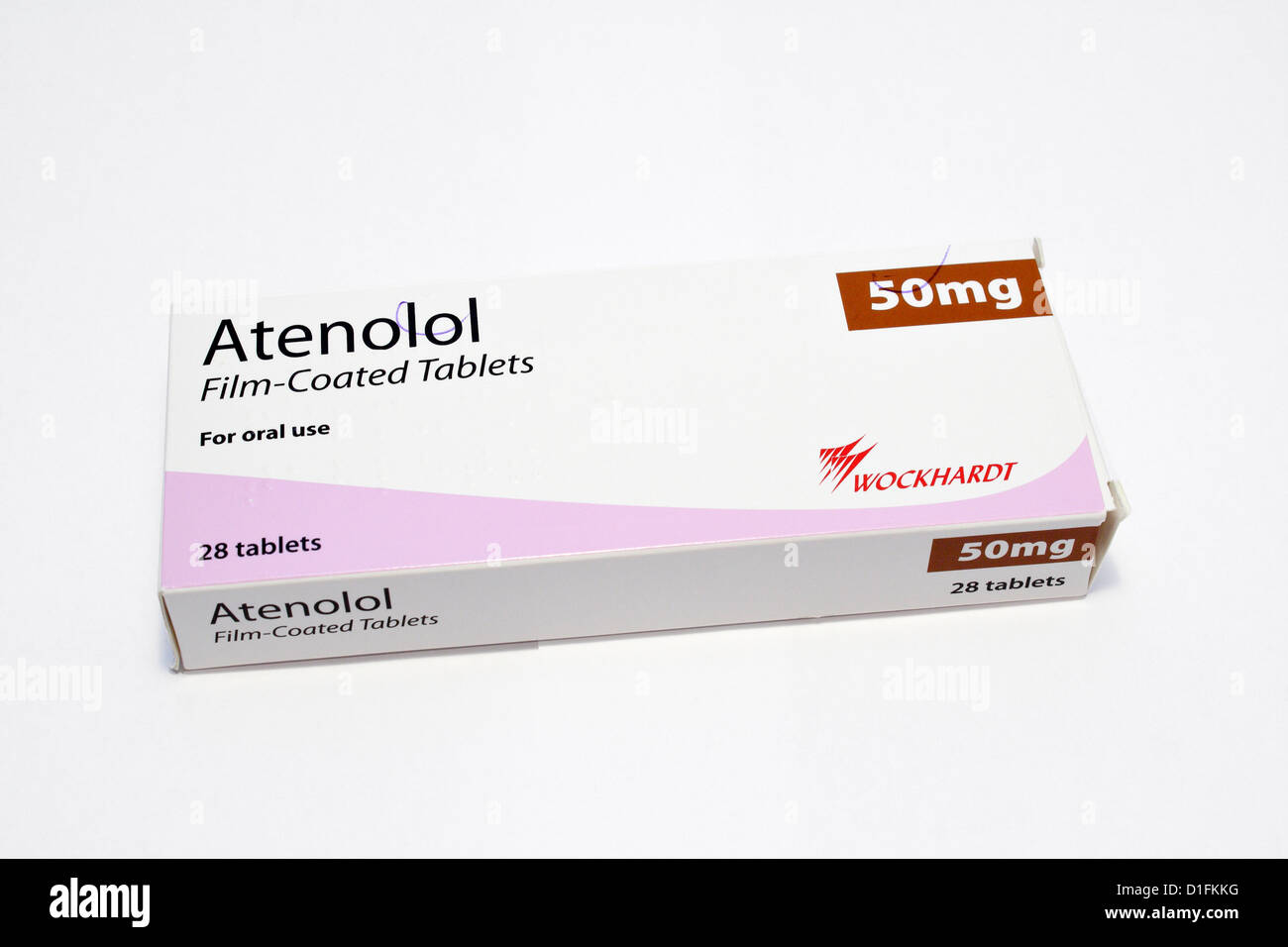 Fotografia di Atenolol compresse un Beta Blocker prescritto nel Regno Unito, Foto Stock