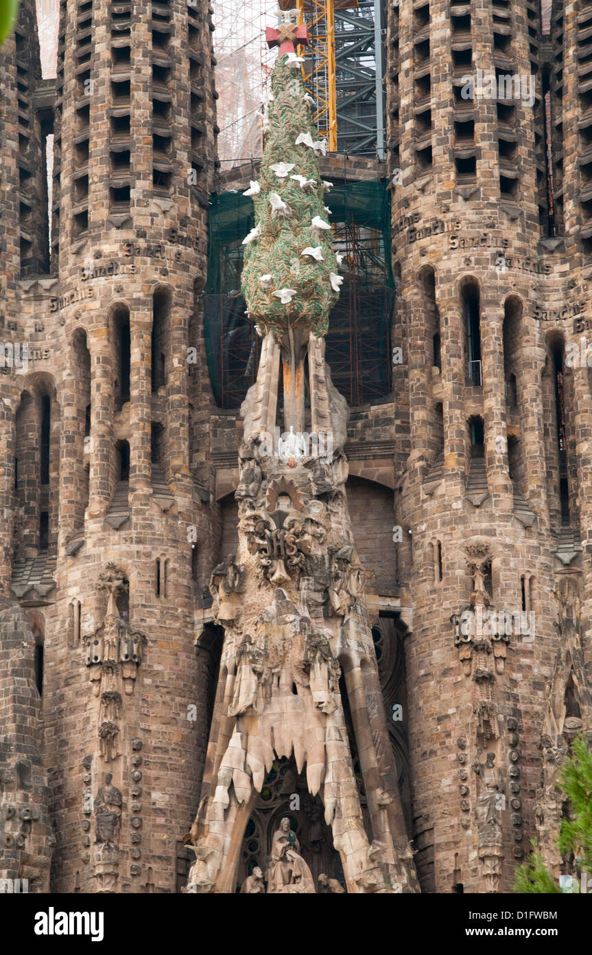 La Sagrada Familia di Gaudi, Sito Patrimonio Mondiale dell'UNESCO, Barcellona, Catalunya (Catalogna) (Cataluña), Spagna, Europa Foto Stock