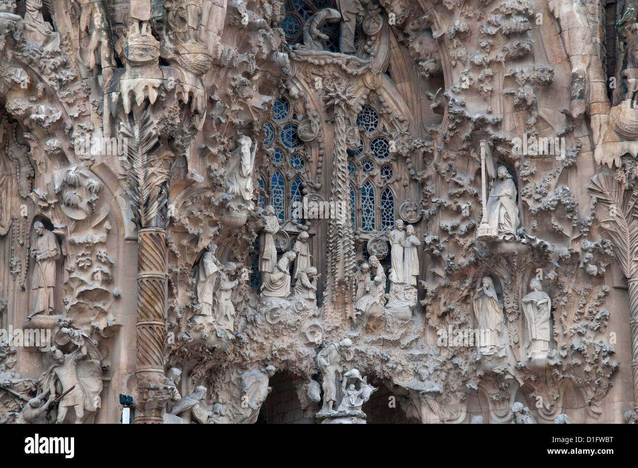 La Sagrada Familia di Gaudi, Sito Patrimonio Mondiale dell'UNESCO, Barcellona, Catalunya (Catalogna) (Cataluña), Spagna, Europa Foto Stock