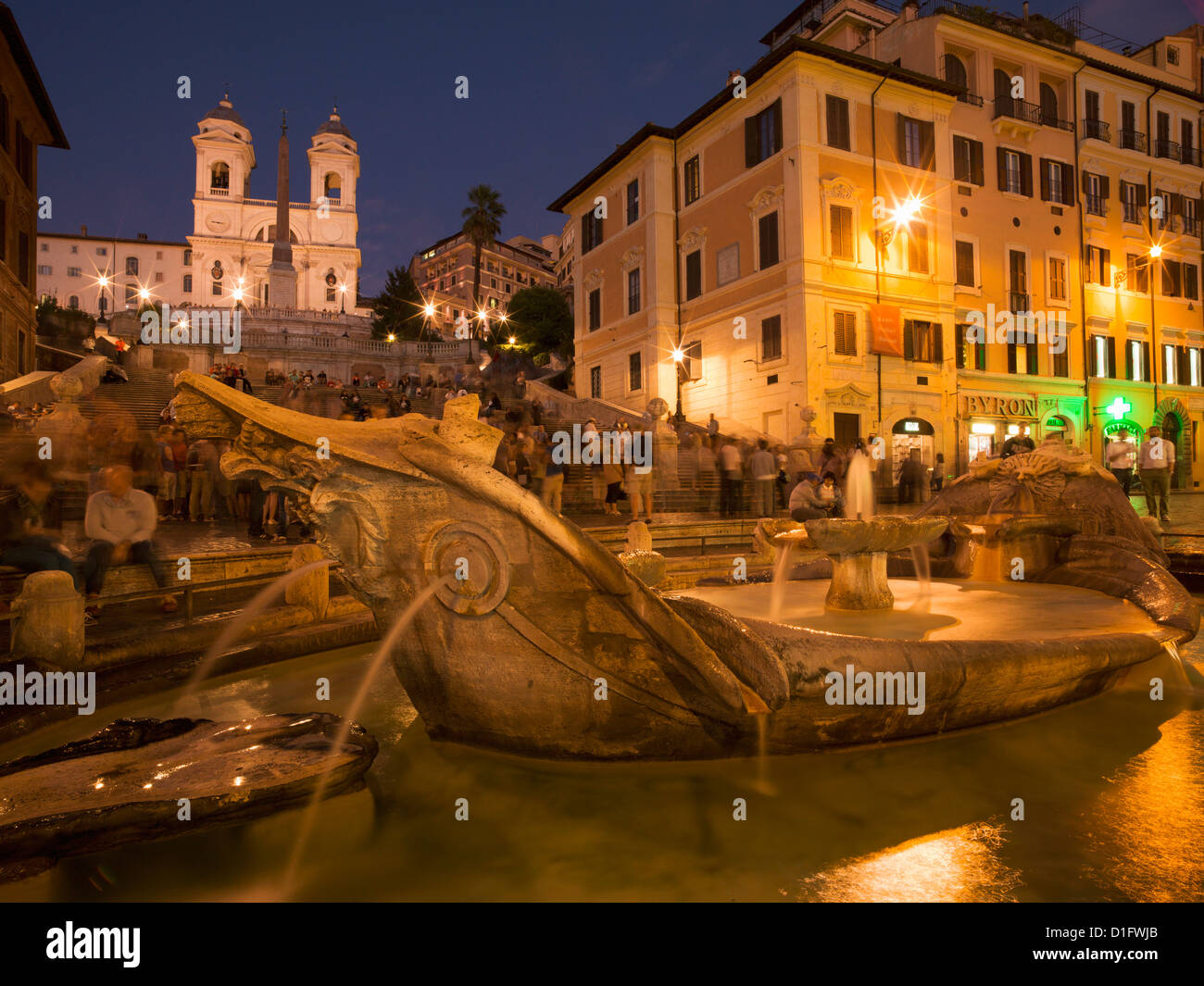 Scalinata di piazza di Spagna e Trinità dei Monti la chiesa di Roma, Lazio, l'Italia, Europa Foto Stock