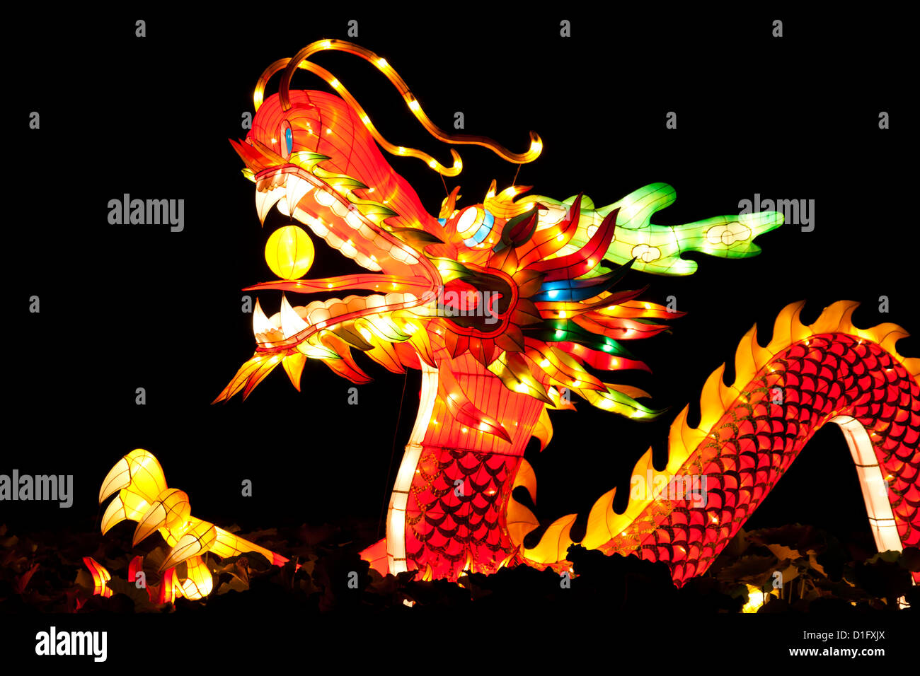 Festival dragon lanterne per festeggiare il capodanno cinese. Foto Stock