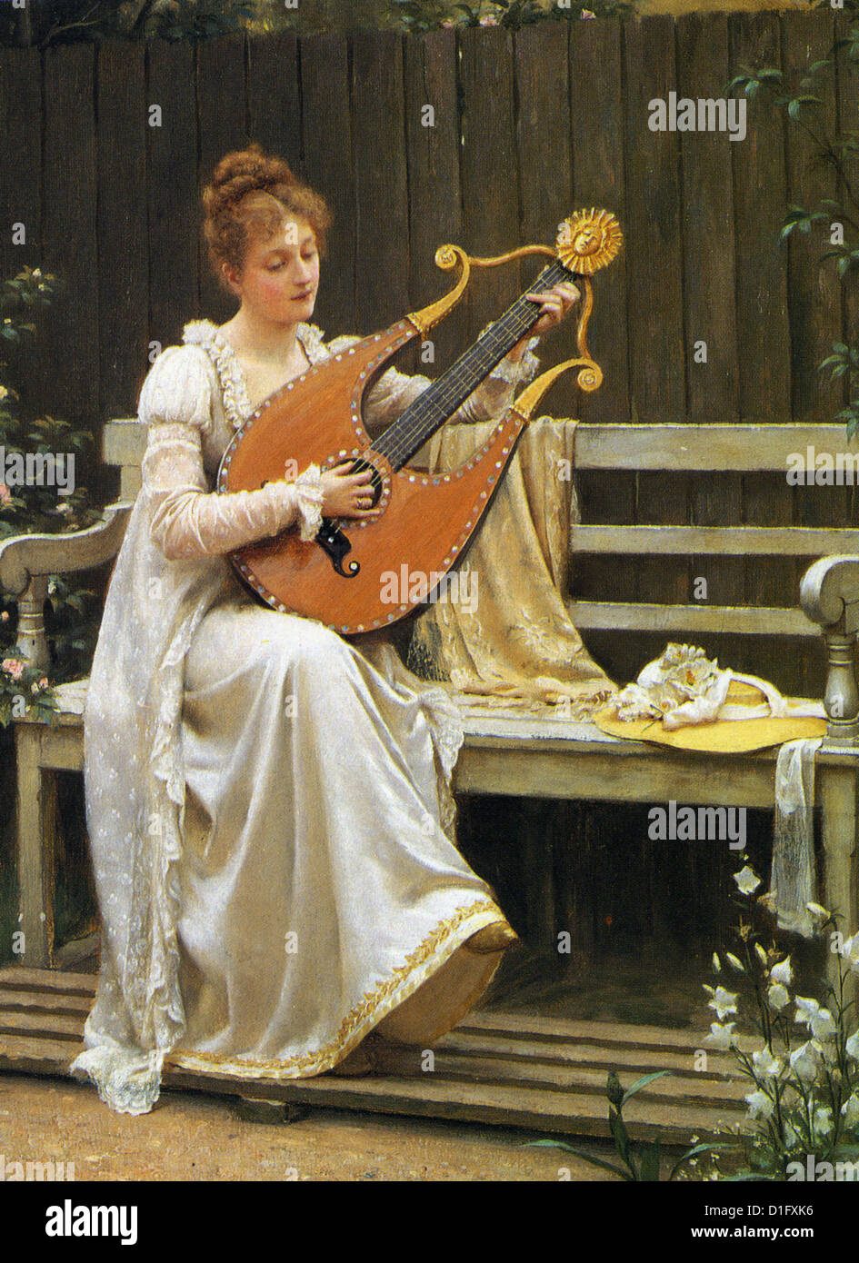 EDMUND LEIGHTON (1853-1922) artista inglese - "con amore' dipinta nel 1900 Foto Stock
