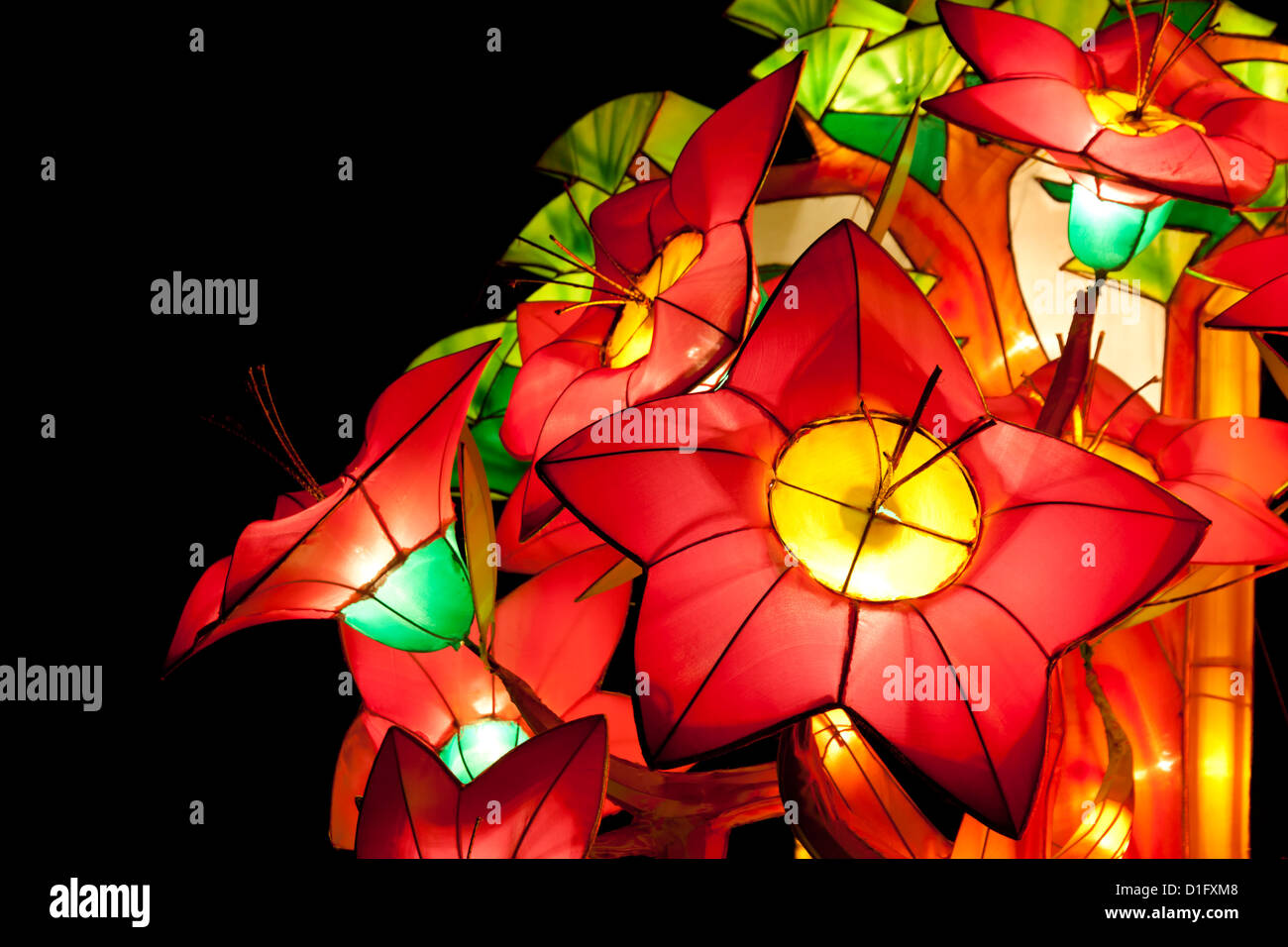 Lanterne di festa per la celebrazione della tradizionale cinese di nuovo anno. Foto Stock