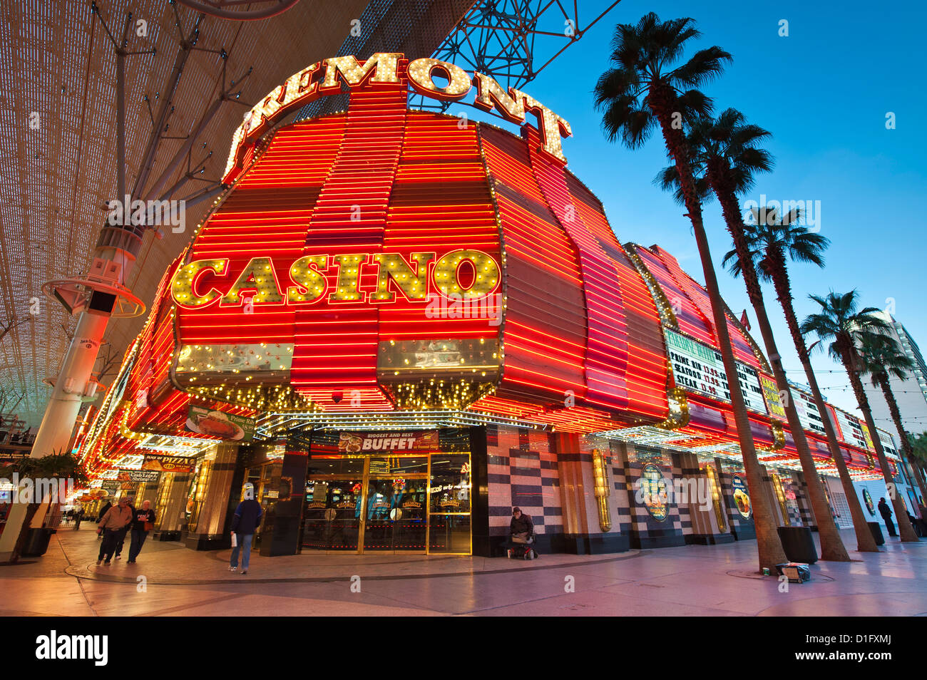 Fremont Casino e al Fremont Street Experience, Las Vegas, Nevada, Stati Uniti d'America, America del Nord Foto Stock