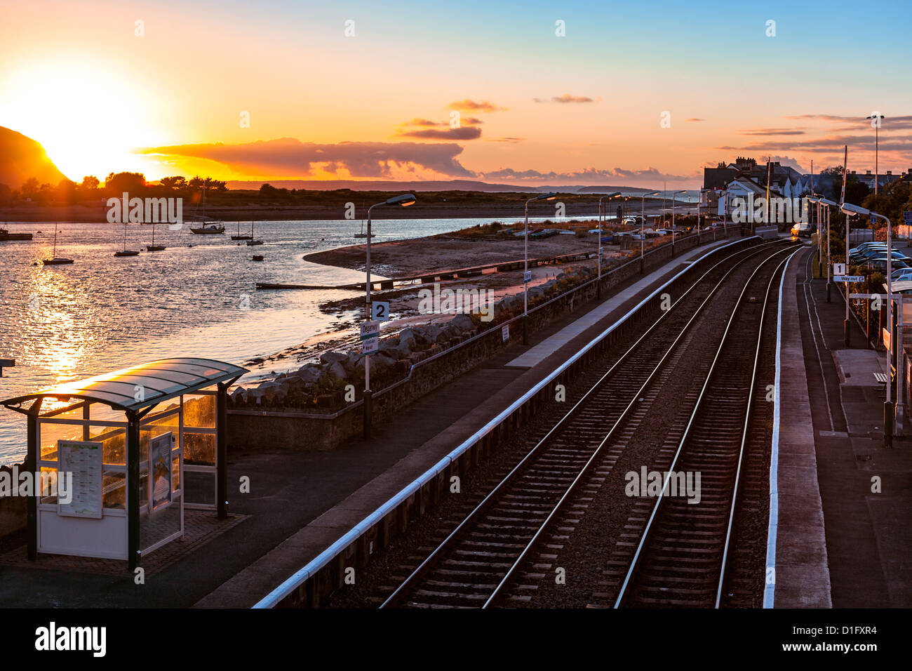 Deganwy stazione ferroviaria Foto Stock