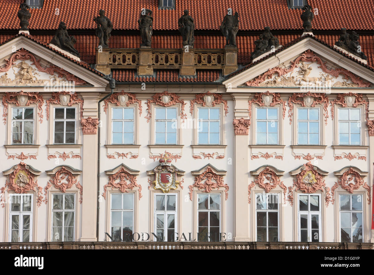 Piazza della Città Vecchia. Facciata barocca, Praga, Repubblica Ceca, Europa Foto Stock