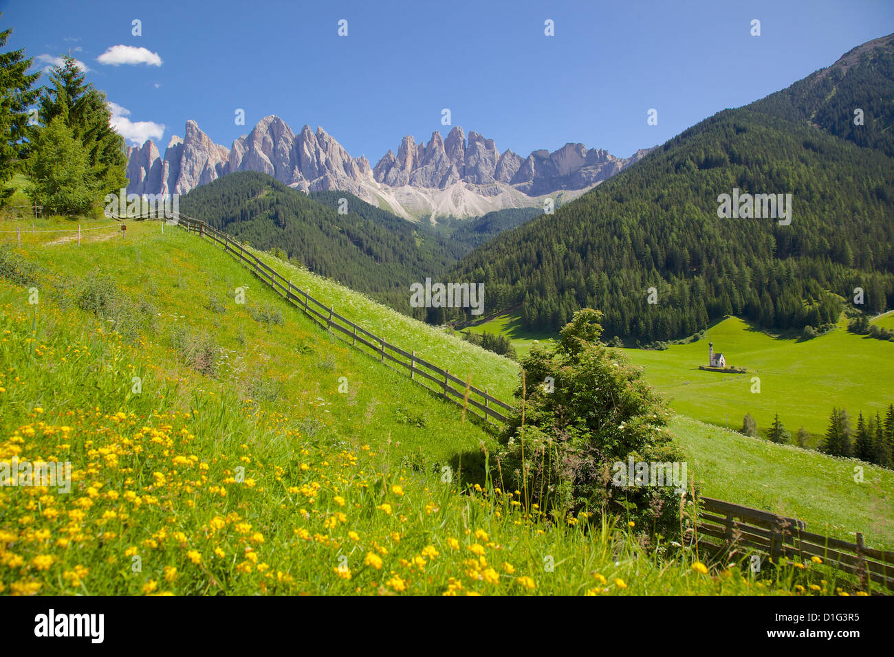 Val di Funes, Provincia Autonoma di Bolzano, Trentino-Alto Adige, Dolomiti italiane, Italia, Europa Foto Stock