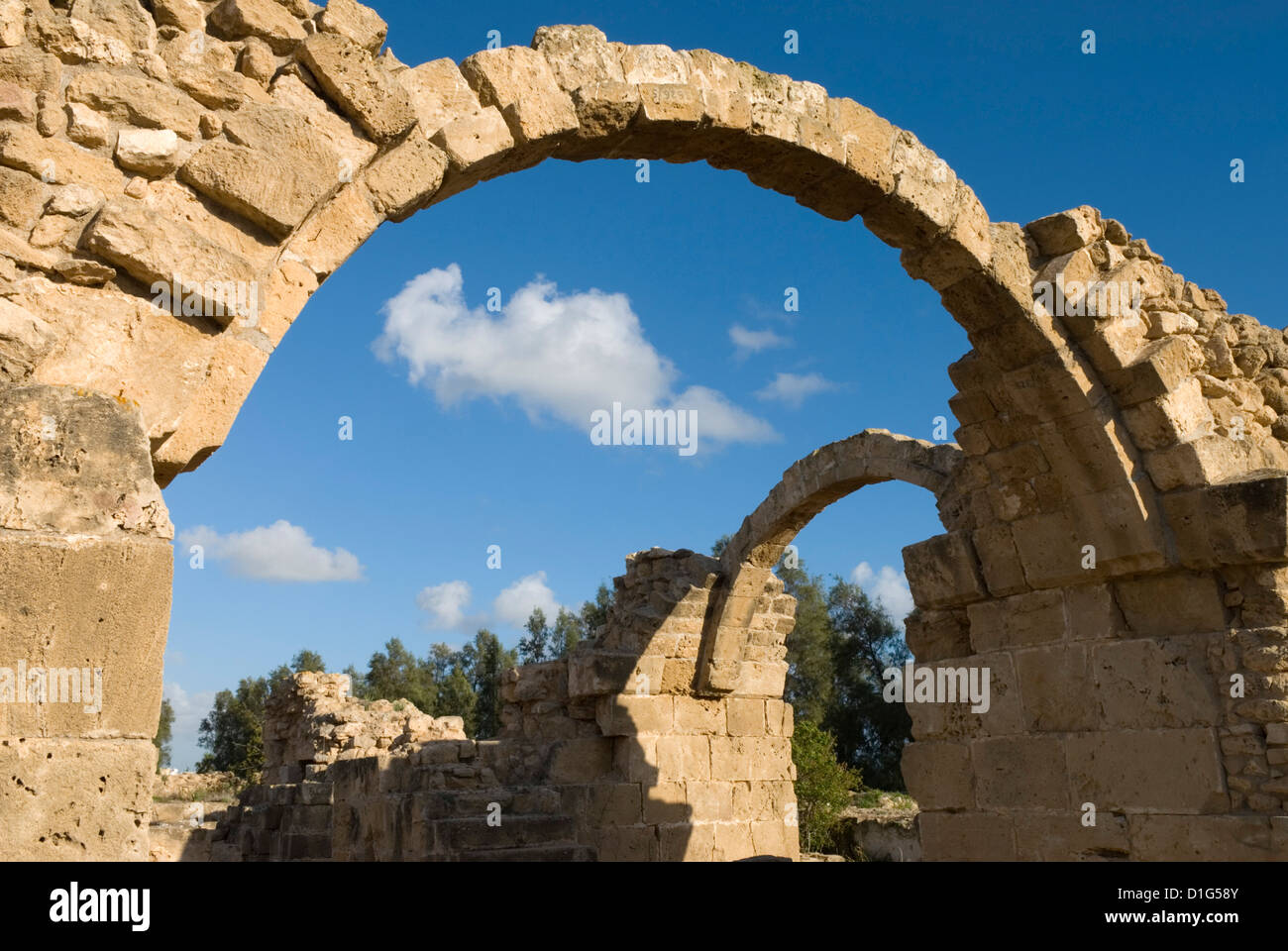 Saranda Kolones, parco archeologico, Paphos, Cipro, Europa Foto Stock