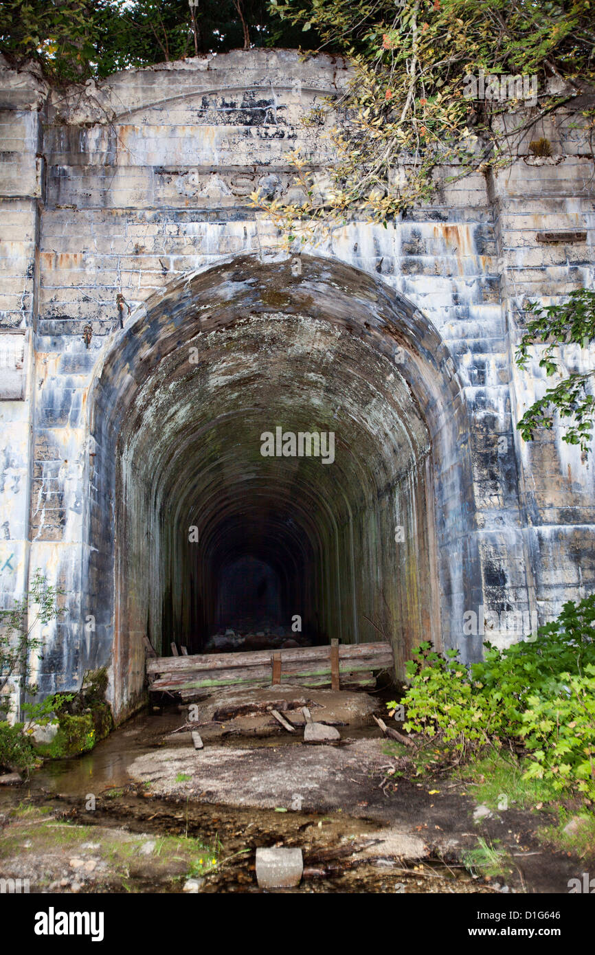 Originale Tunnel a cascata in Wellington, Washington, sito del 1910 a valanga Foto Stock