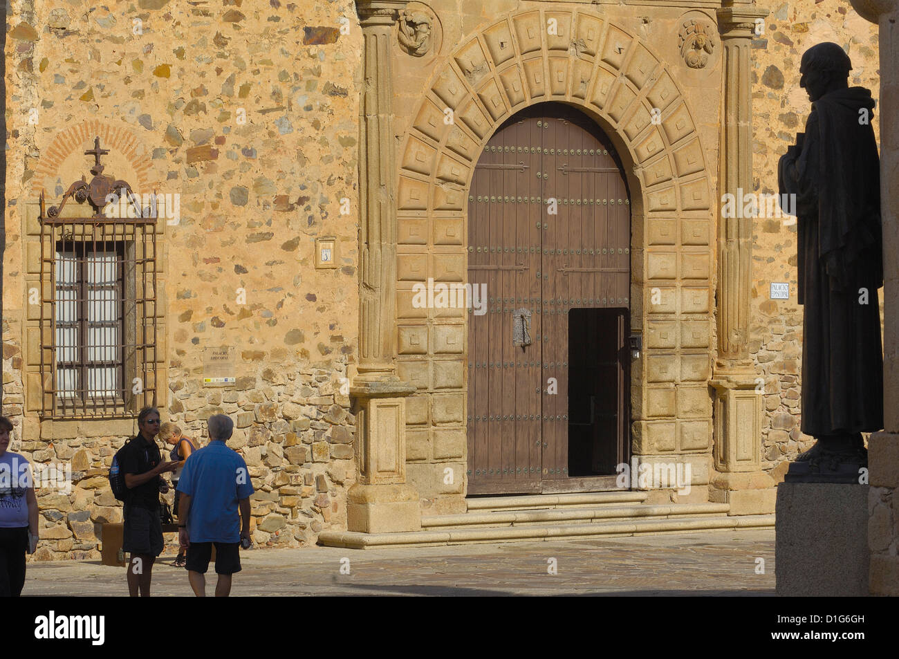 Caceres, Palazzo Vescovile, il palazzo episcopale, sito patrimonio mondiale dell'UNESCO, Estremadura, Spagna Foto Stock