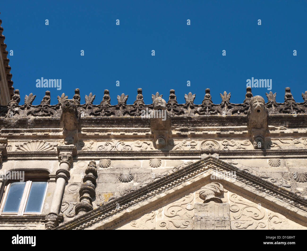 A Ubeda in Andalusia Spagna è un patrimonio mondiale dell' Unesco con palazzi rinascimentali e chiese, casa di dettaglio, facciata ornamentale Foto Stock