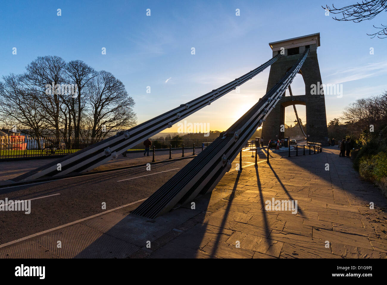 Clifton Suspension Bridge spanning the Avon Gorge a Bristol, Inghilterra, Regno Unito Foto Stock