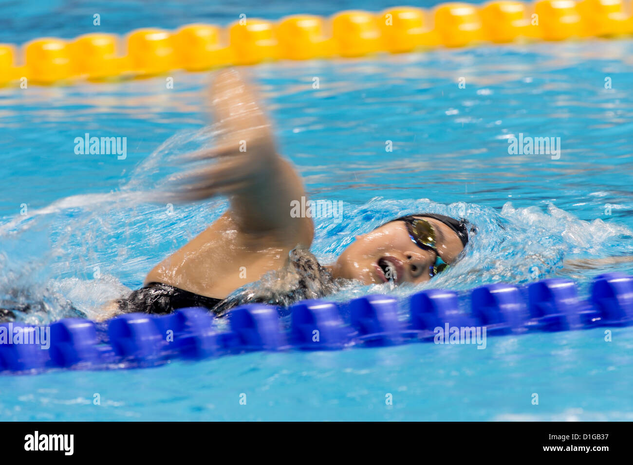 Nuotatore femminile in azione di freestyle. Foto Stock