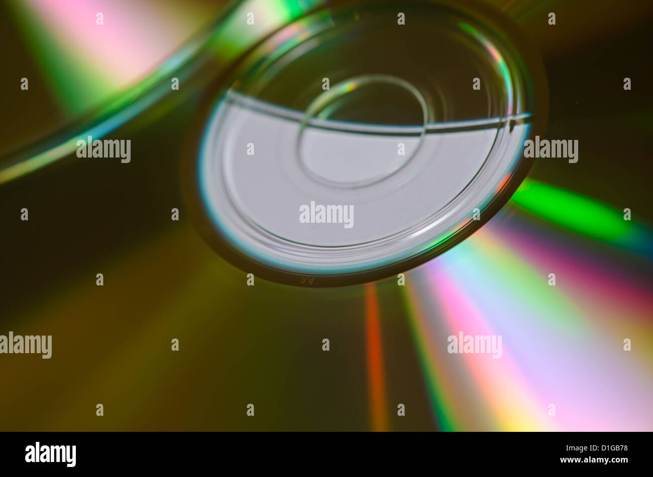 Dettagli dei Compact Disc per la memorizzazione dei dati Foto Stock