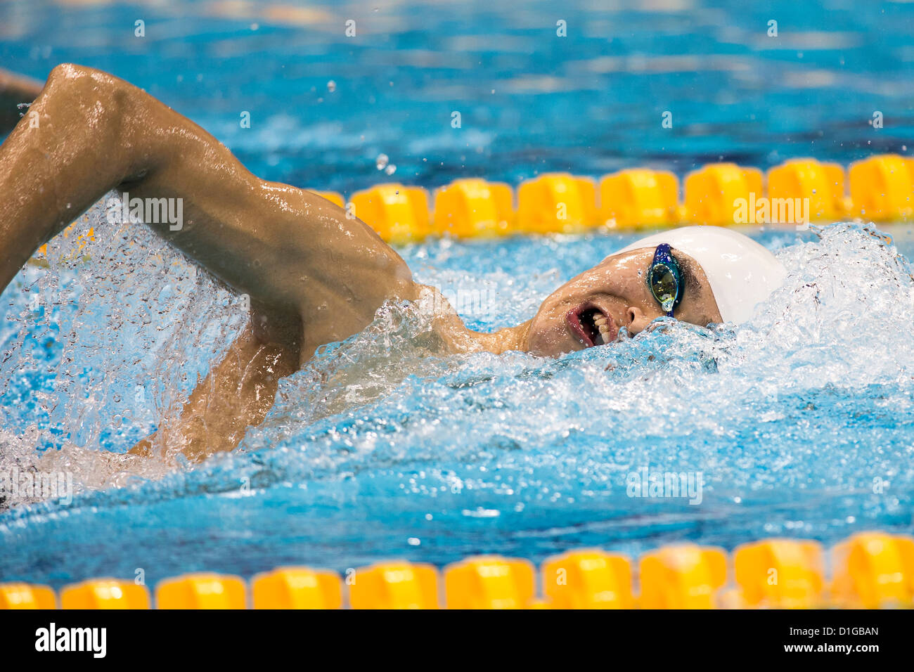 Peter Vanderkaay (USA) competere Uomini 400m Freestyle calore al 2012 Olimpiadi estive di Londra, Inghilterra. Foto Stock