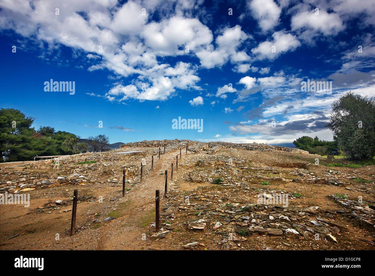 Il sito archeologico di antiche Dimini (preistorici, insediamento neolitico), magnesia, Tessaglia, Grecia Foto Stock
