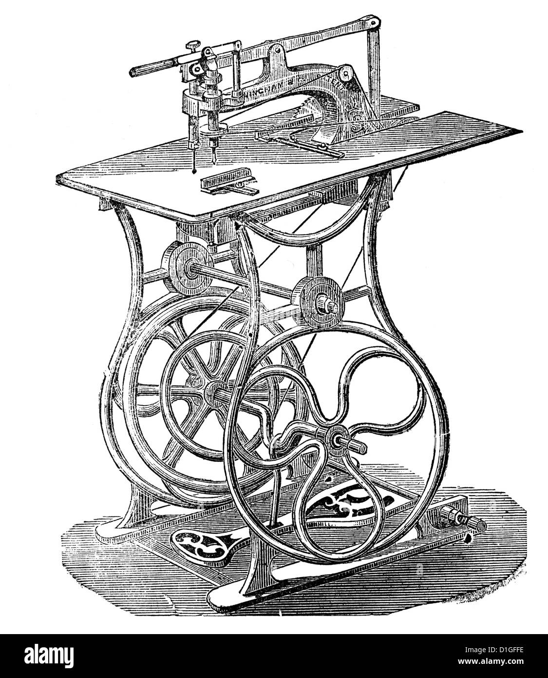 Antica immagine xilografia 1872 origini belle illustrazioni vintage Foto Stock