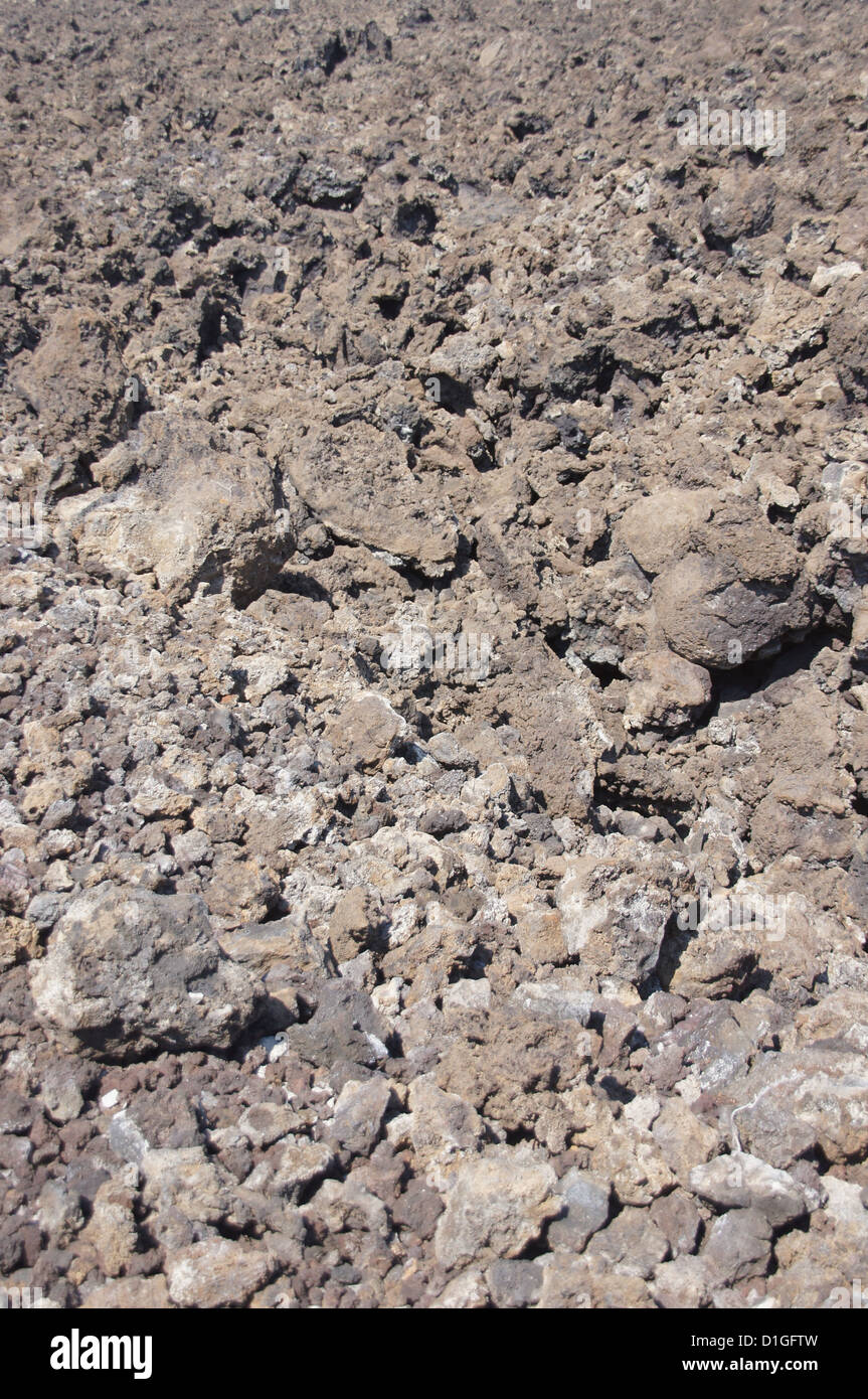 Dettaglio, ruvida lava dalla antica eruzione vulcanica, Kaloko Honokohau National Historical Park, Hawaii Foto Stock