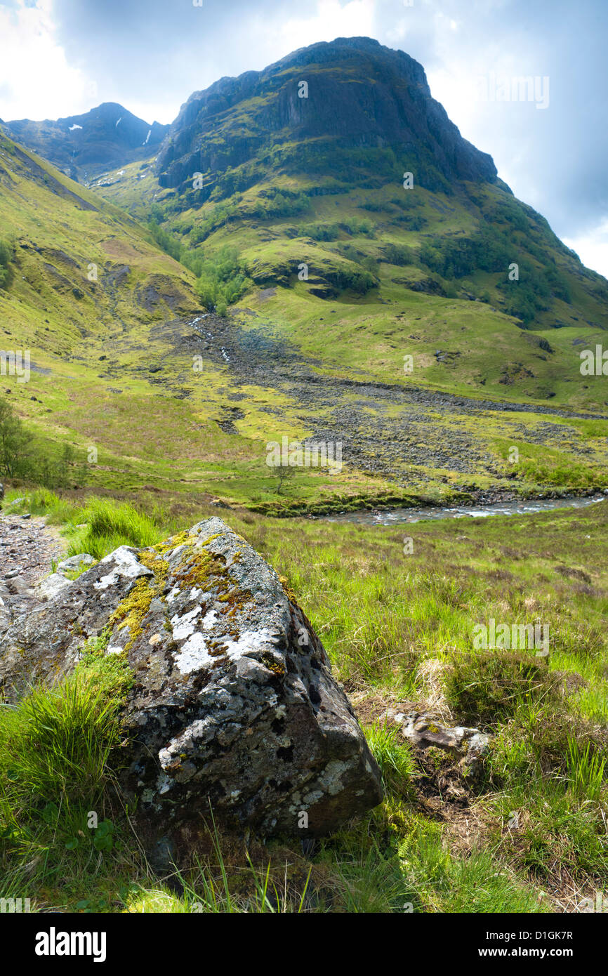 Glen Coe, a sud di Fort William, Scotlish Highlands, Scotland, Regno Unito, Europa Foto Stock