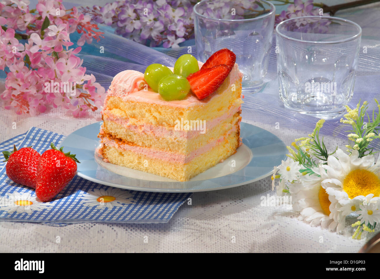 La torta di fragole Foto Stock